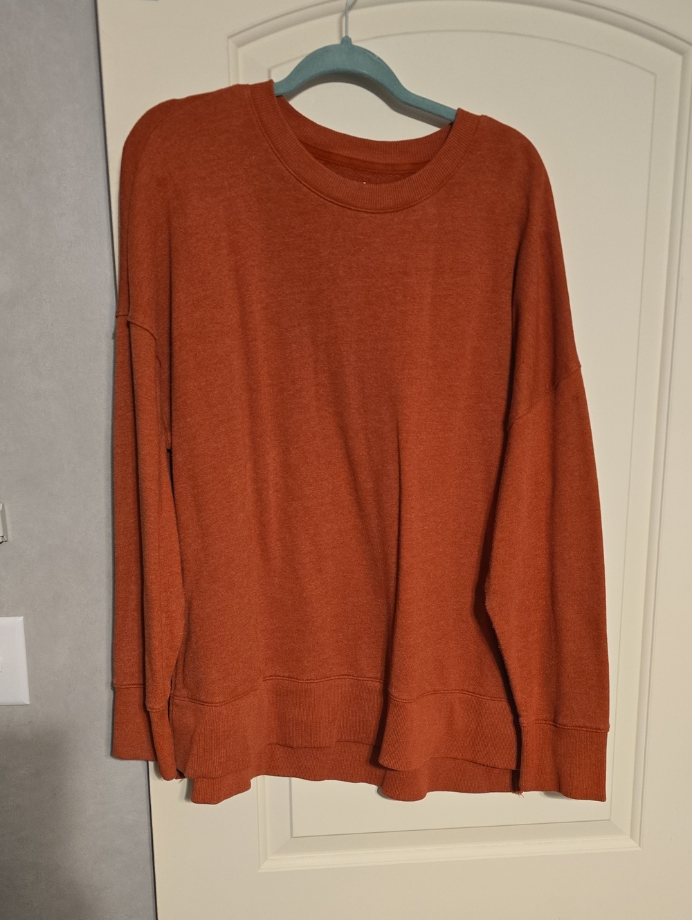 Time and Tru Women's Rust Orange Crewneck Sweater